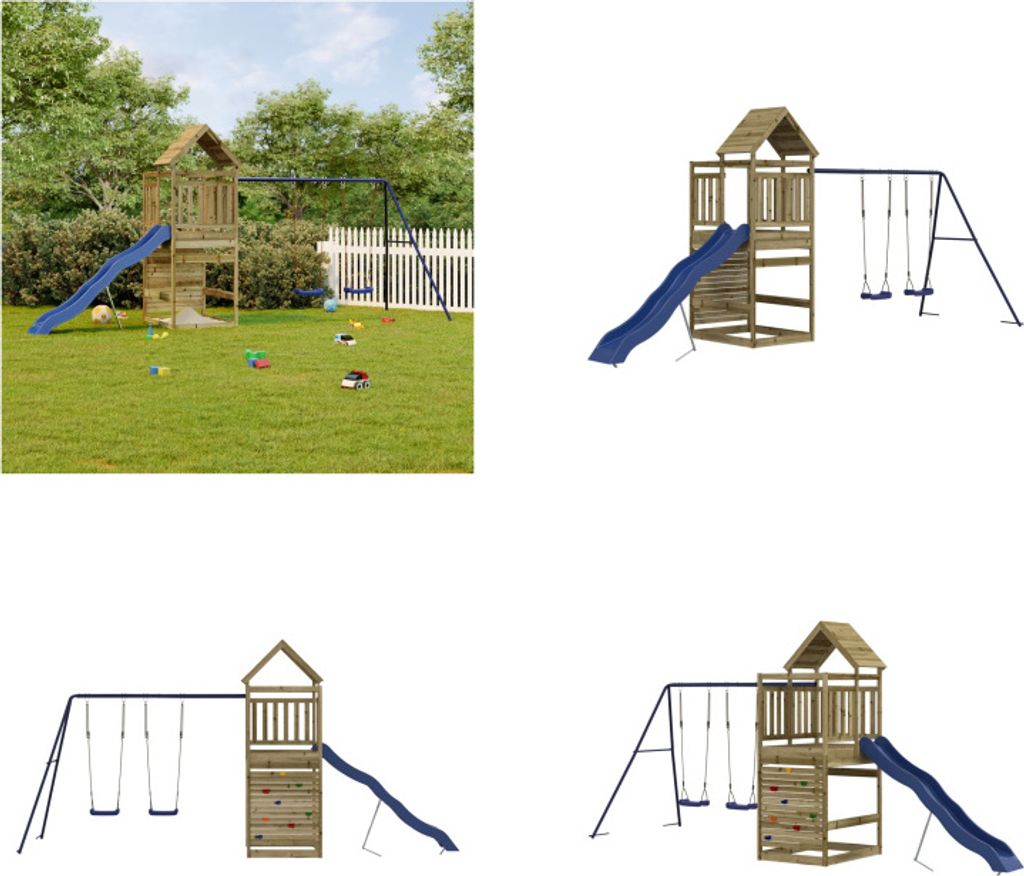 vidaXL Spielturm Imprägniertes Kiefernholz - Spielplatz - Spielplätze - Garten Spielplatz - Outdoor Spielplatz