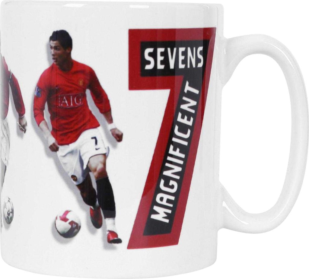 Manchester United FC - "Magnificent Sevens" Kaffeebecher, Keramik, 312ml GF594 (Einheitsgröße) (Rot/Weiß)