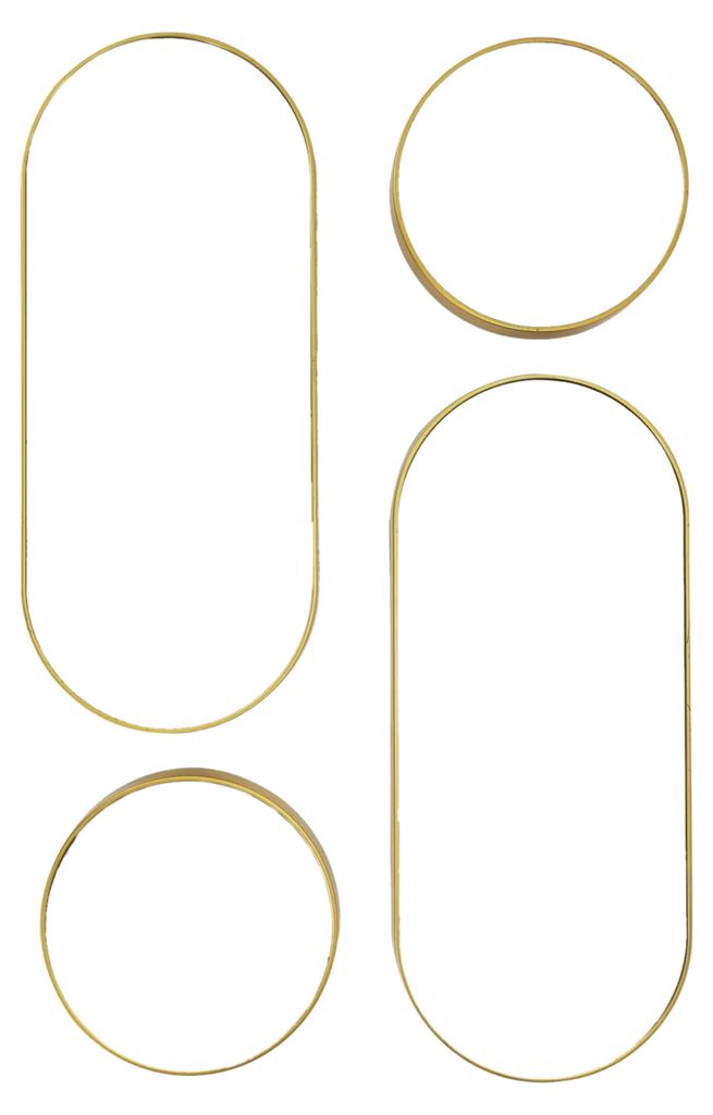 Home Deco Factory Spiegel - 4x Stuck - 71 x 30 cm - gold - Produktbild 