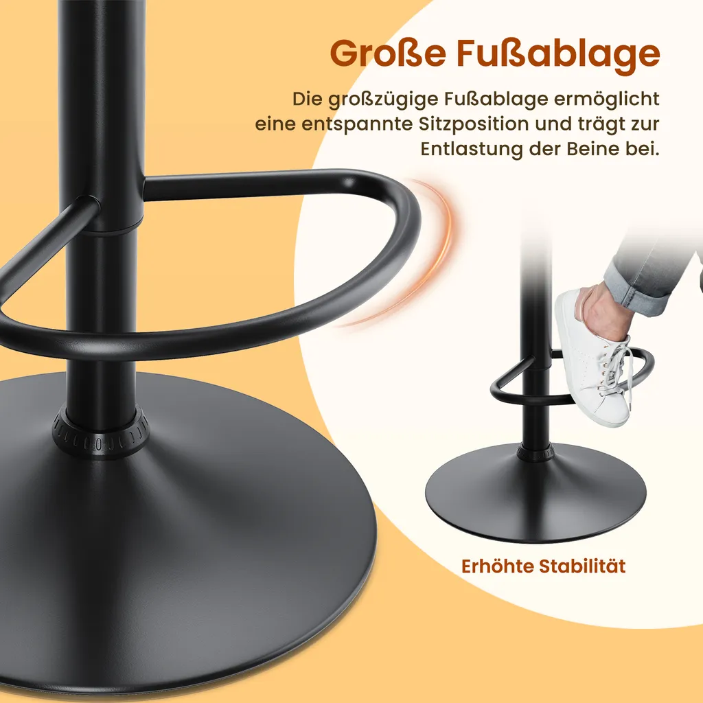 Tabourets Bar Confortables Réglables, Pivotants, Support 120kg - 9