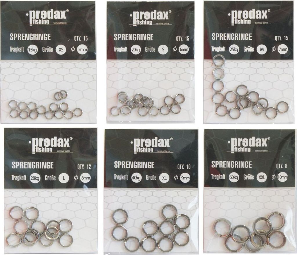 Predax Sprengringe , Größe/Tragkraft/Durchmesser/Inhalt:Gr. S/20kg/6mm/15 Stück