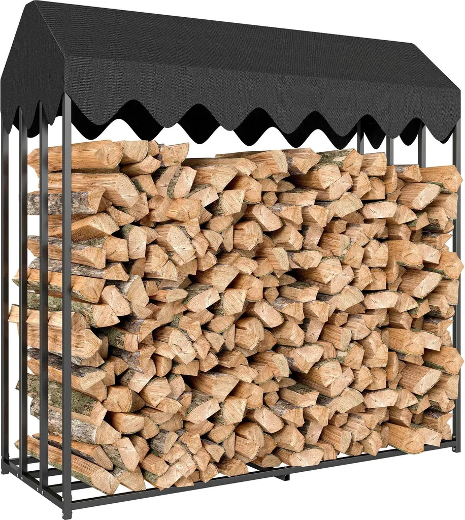 Abri bûches extérieur en acier avec housse de protection imperméable