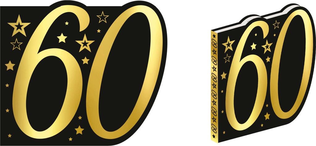Gästebuch Schwarz Gold mit der Zahl 60 Geburtstag