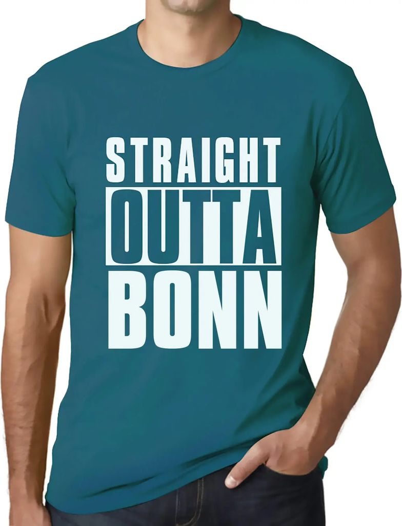 Herren Grafik T-Shirt Direkt aus Bonn – Straight Outta Bonn – Öko-Verantwortlich Vintage Jahrgang Kurzarm Lustige Druck Geburtstag Geschenk Mann