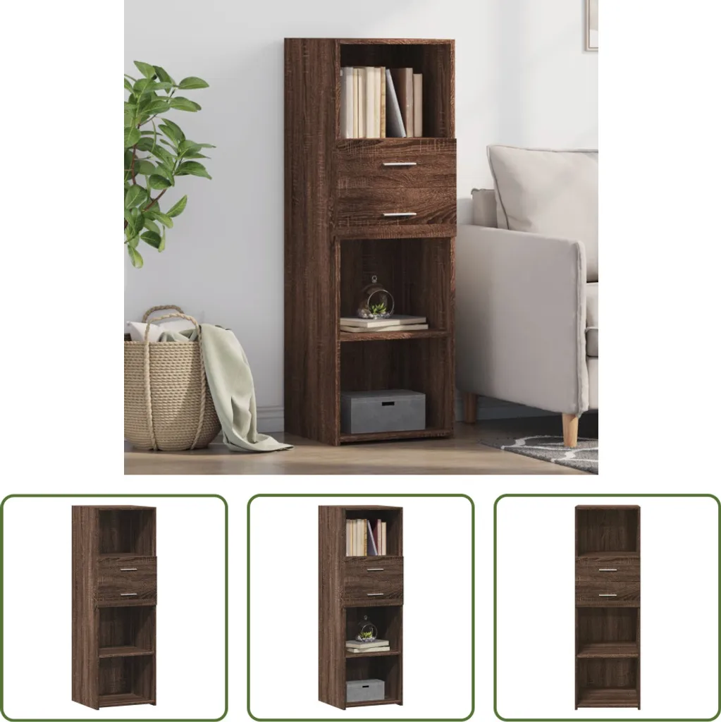 Mobiletto Credenza Legno Marrone Rovere 40x42x124cm - Casa Moderna