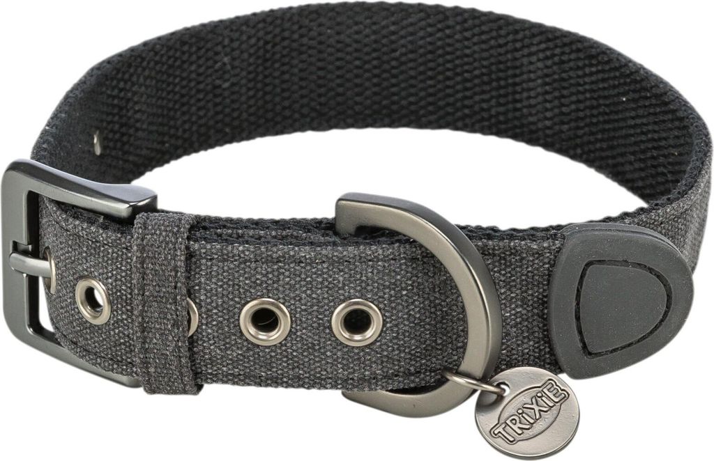 TRIXIE CityStyle Halsband, extra breit - schwarz - 35–42 cm/25 mm