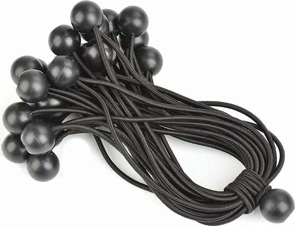 30 Stück Planenspanner, schwarz, elastische Bungee-Bungees, Ball-Stretcher, Pavillon-Plane, Camping-Zelt, Vorhang-Verlängerungsgurt
