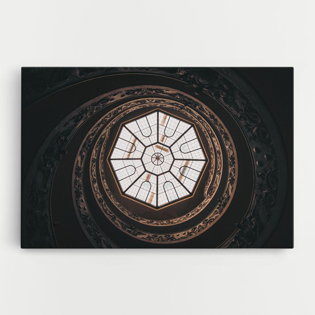 ARTHUB Leinwandbild 20x30 cm, Museum Ceiling Daytime | Wohnzimmerdekoration, Hängende Bilder, Wanddekoration, Heimdekoration, Abstrakte, Optisch...