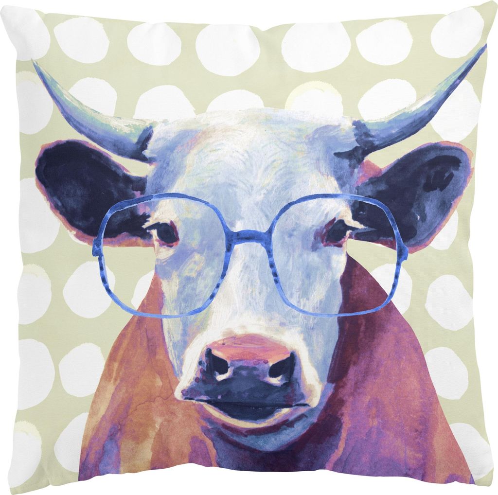 Dekokissen Tiere draußen / Outdoor Zierkissen waschbar Design violett Illustration Sofakissen mit Füllung