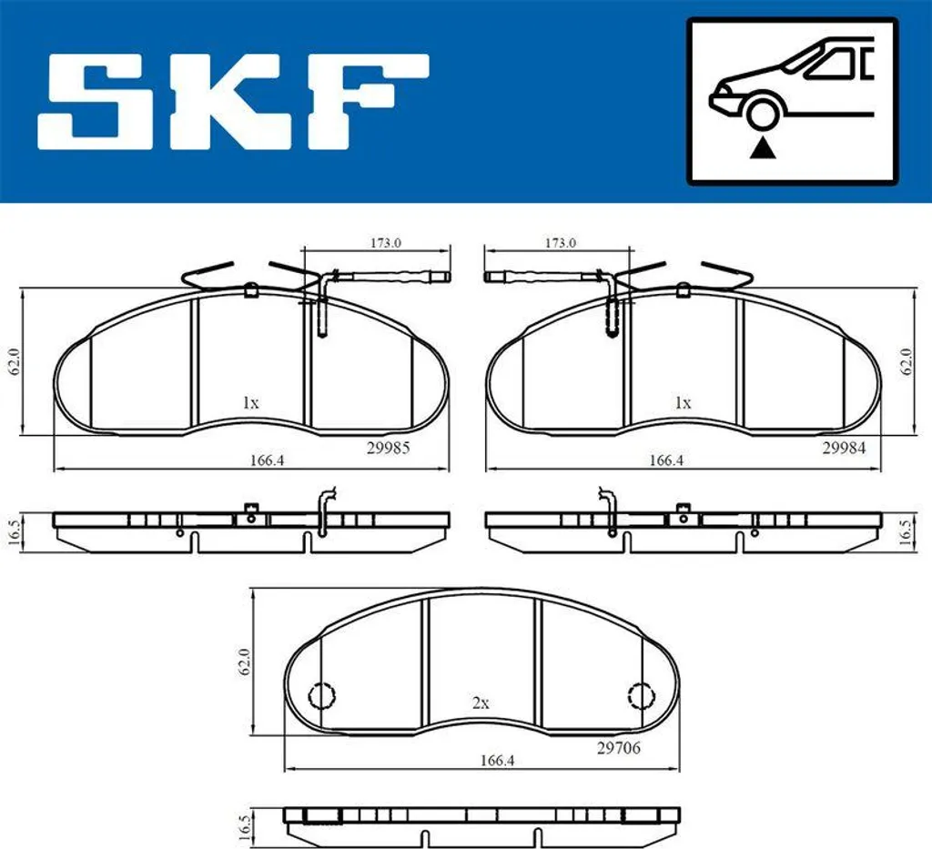 Plaquettes de Frein SKF VKBP 80616 E pour Renault Trafic et Arena