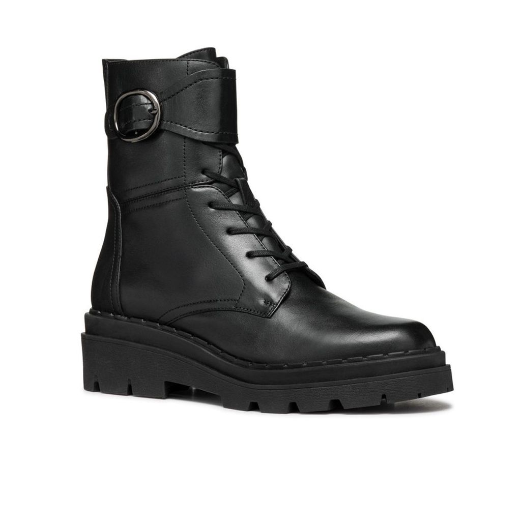 GEOX Boots FELLENY, Glattleder, Schwarz, Damen
