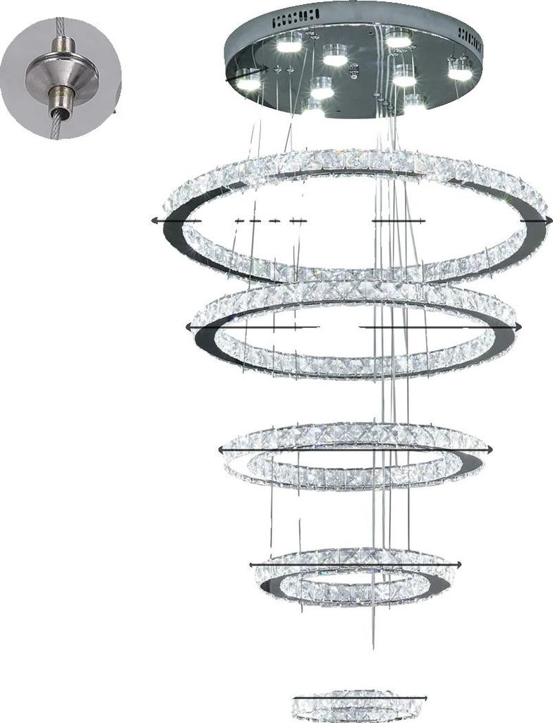 Kronleuchter, modernes Kristalldesign, einstellbare Lichtfarbe, 23456-SS, Veränderlich