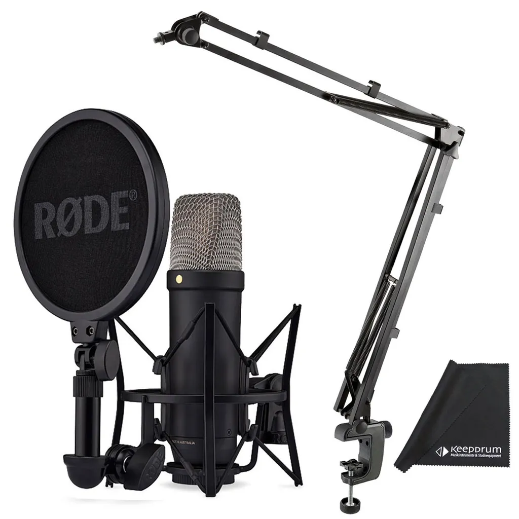 Rode NT1 5th Generation Pack Podcast et Chant avec bras articulé K&M
