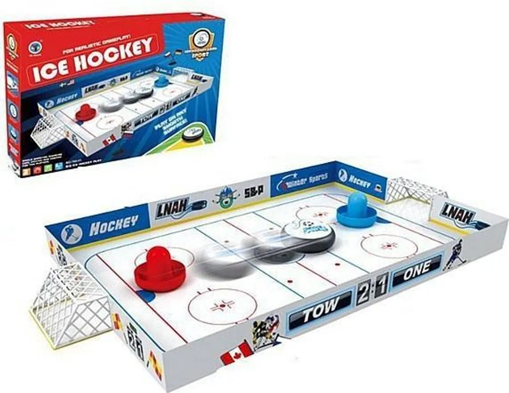 Jeu de Air Hockey portable à piles pour enfants et adultes - 50cm Noir