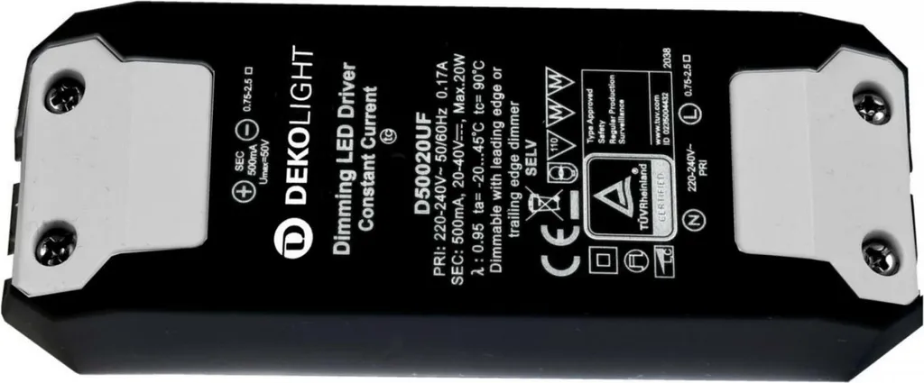 Transformateur LED Dimmable 500 mA 20W IP20 pour Éclairage Intérieur