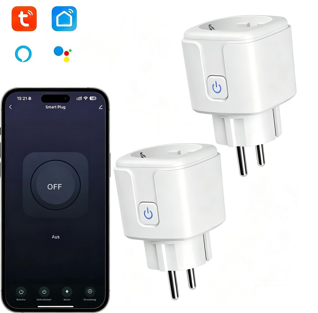 2er-Set WLAN-Steckdosen, Smart Steckdose mit App-Steuerung, Produktbild 