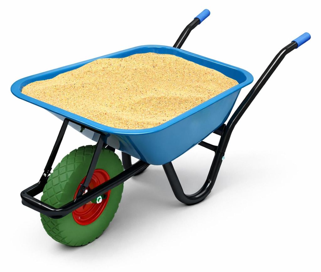 BITUXX Schubkarre 100L Schubkarren Schiebkarre Groß Scheibtruhe Bauschubkarre Blau mit PolyurethanVollgumi Rad Grün bis 250kg MS-19708