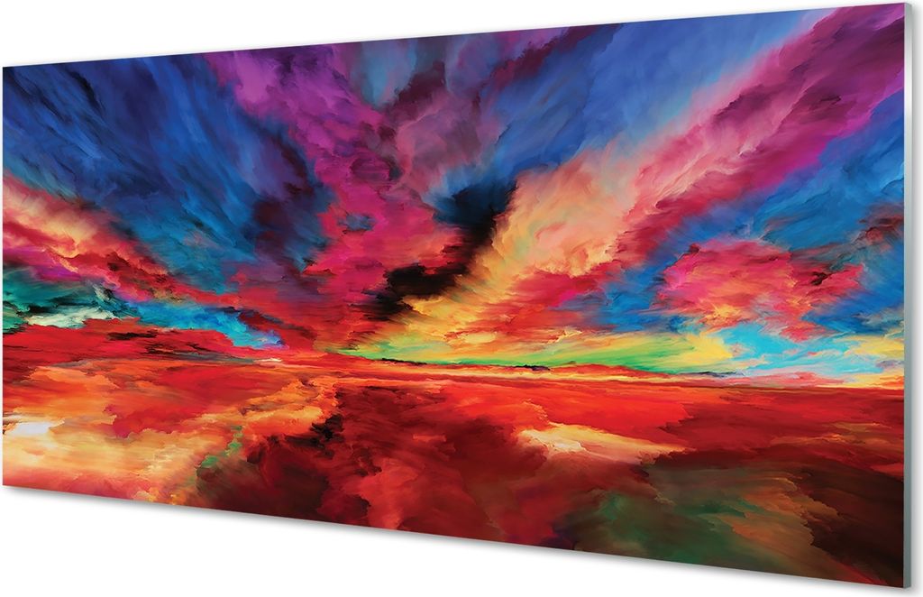 Glasbilder 140x70 Wandkunst bunte fraktale