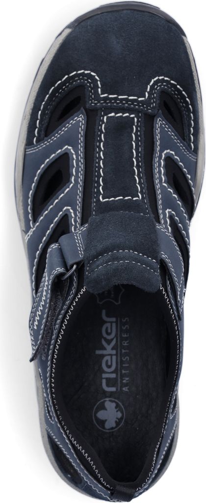 Rieker Herren Klett Halbschuh durchbrochen dunkelblau 44 Produktbild 63