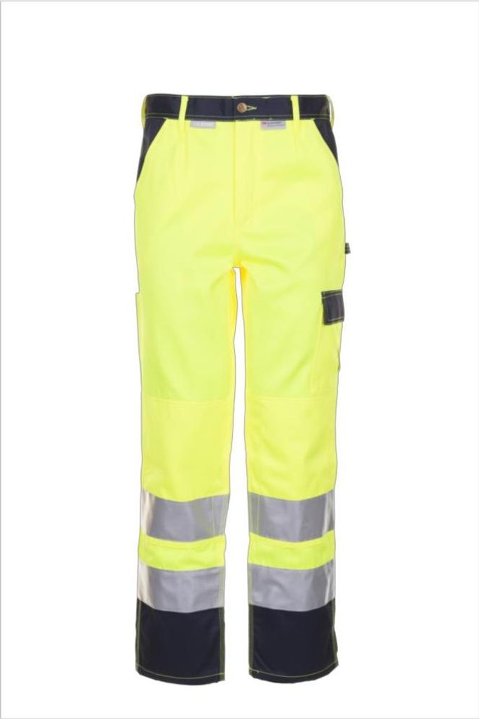 Planam Warnschutz Bundhose zweifarbig Gr. 54 gelb/marine