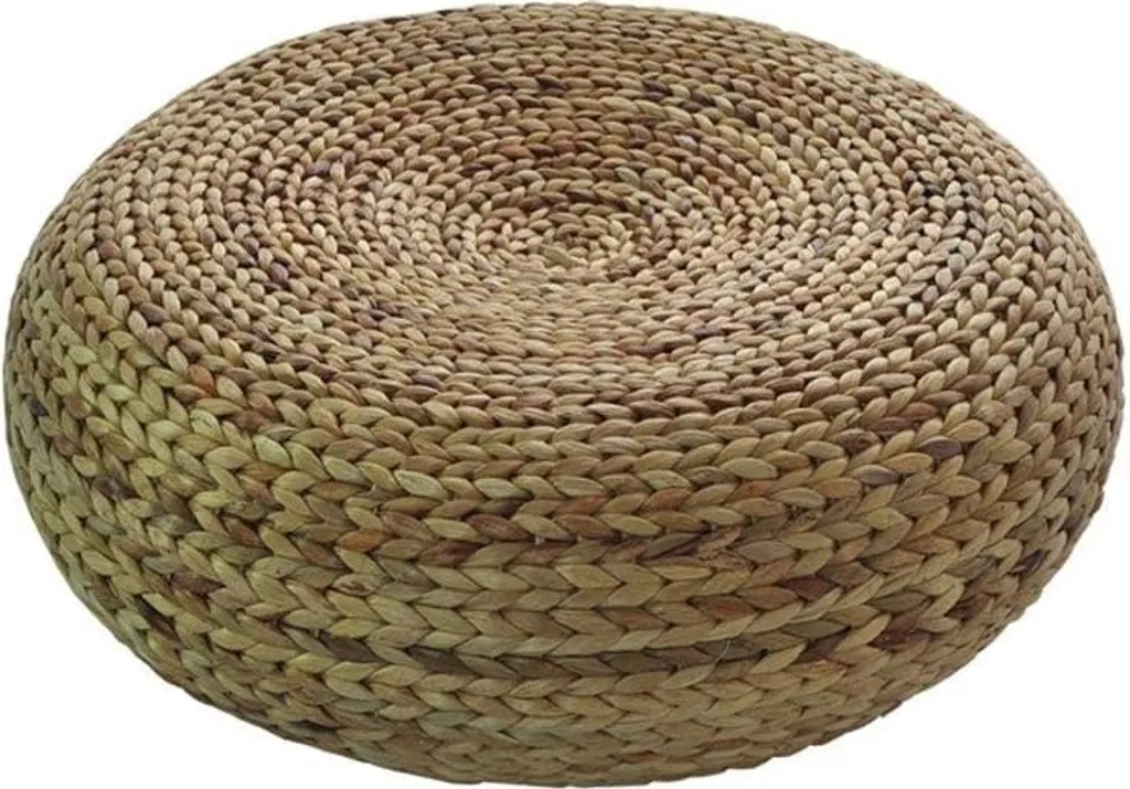 Tabouret oriental Narcisse en rotin brun fait main D50xH18cm - Fine Asianliving