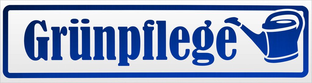 Kiwistar Grünpflege mit Gießkannen Magnetschild Schild magnetisch - 60cm Blau - reflektierend - Magnetfolie für Auto PKW Kfz