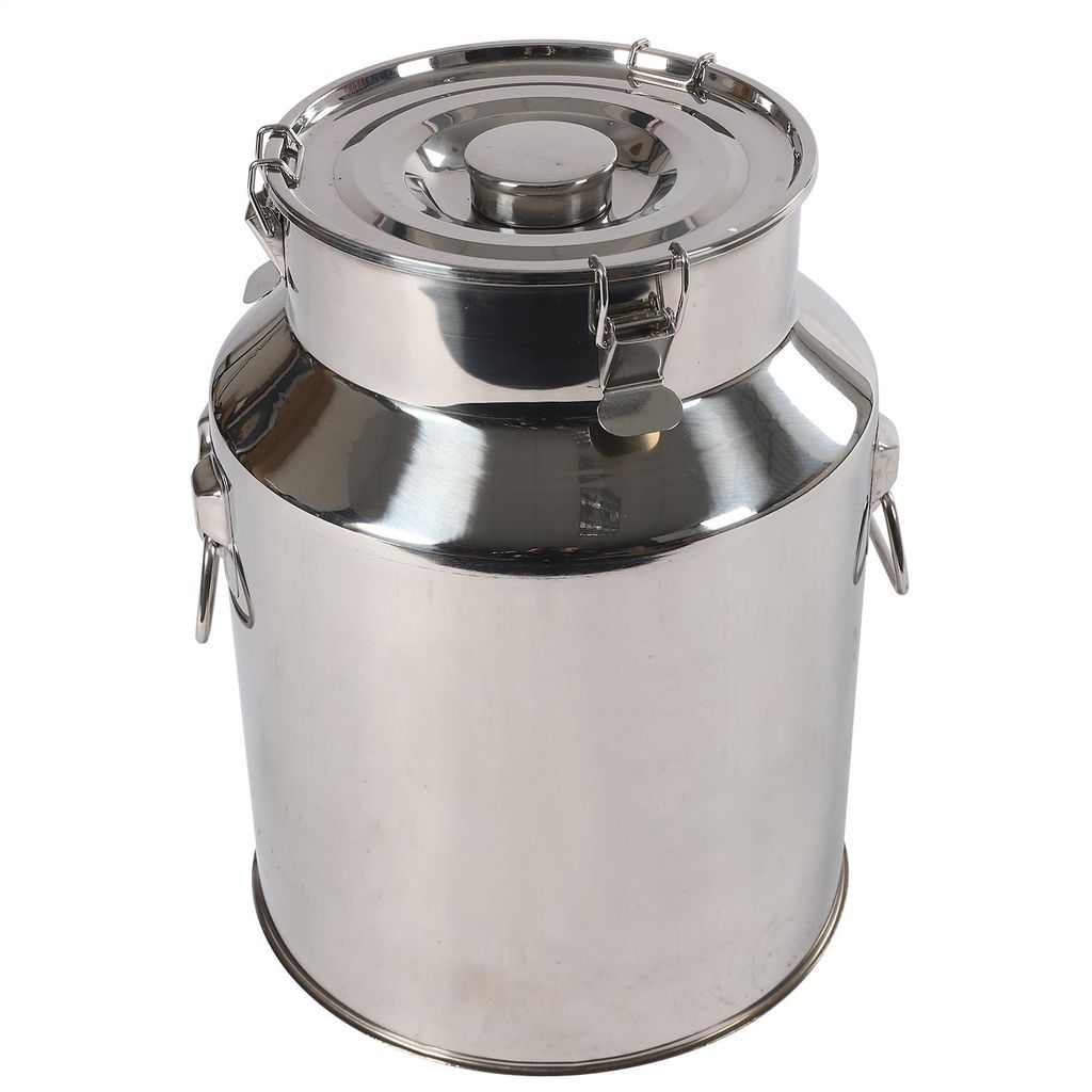 28L Edelstahl Milchkanne Milchkrug luftdicht mit Spannverschluss und Gummidichtung Auslaufsicherer Deckel Transportkanne für die Lagerung von Was...