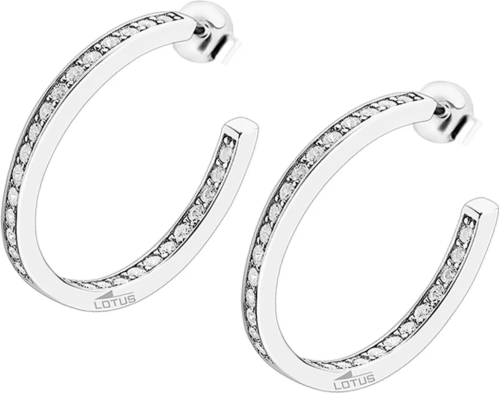 Boucles d'oreilles créoles Lotus Silver LP1937-4/2 en argent et oxydes