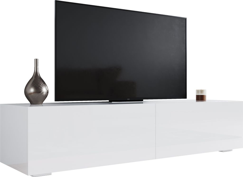 SONNI 140x40x30cm weiß Hochglanz holz hängend TV-Schränke, Produktbild 