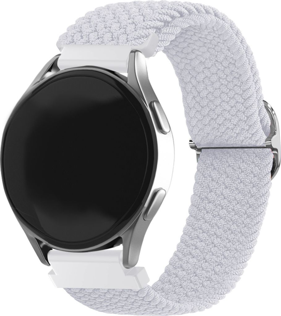 Strap-it Samsung Galaxy Watch 6 Classic 43mm Gewebtes Nylon Armband (Signalweiß)