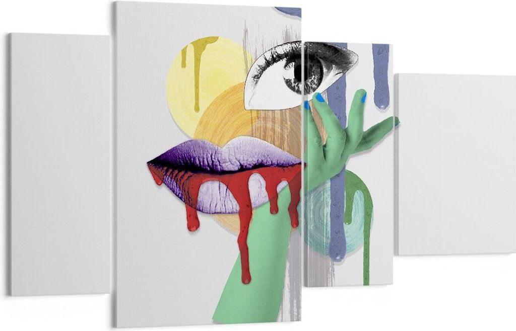 Bild auf Leinwand - Leinwandbild - Abstraktion modern - 120x70cm - Wand Bild - Wanddeko - Leinwanddruck - Bilder - Kunstdruck - Wanddekoration - Le...