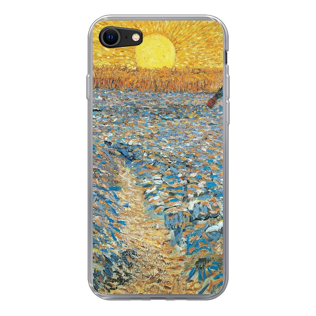 MuchoWow Handyhülle Schutzhülle Hülle für iPhone SE 2022 Der Sämann - Vincent van Gogh Silikon Softcase Handy Hülle - Schutzhülle