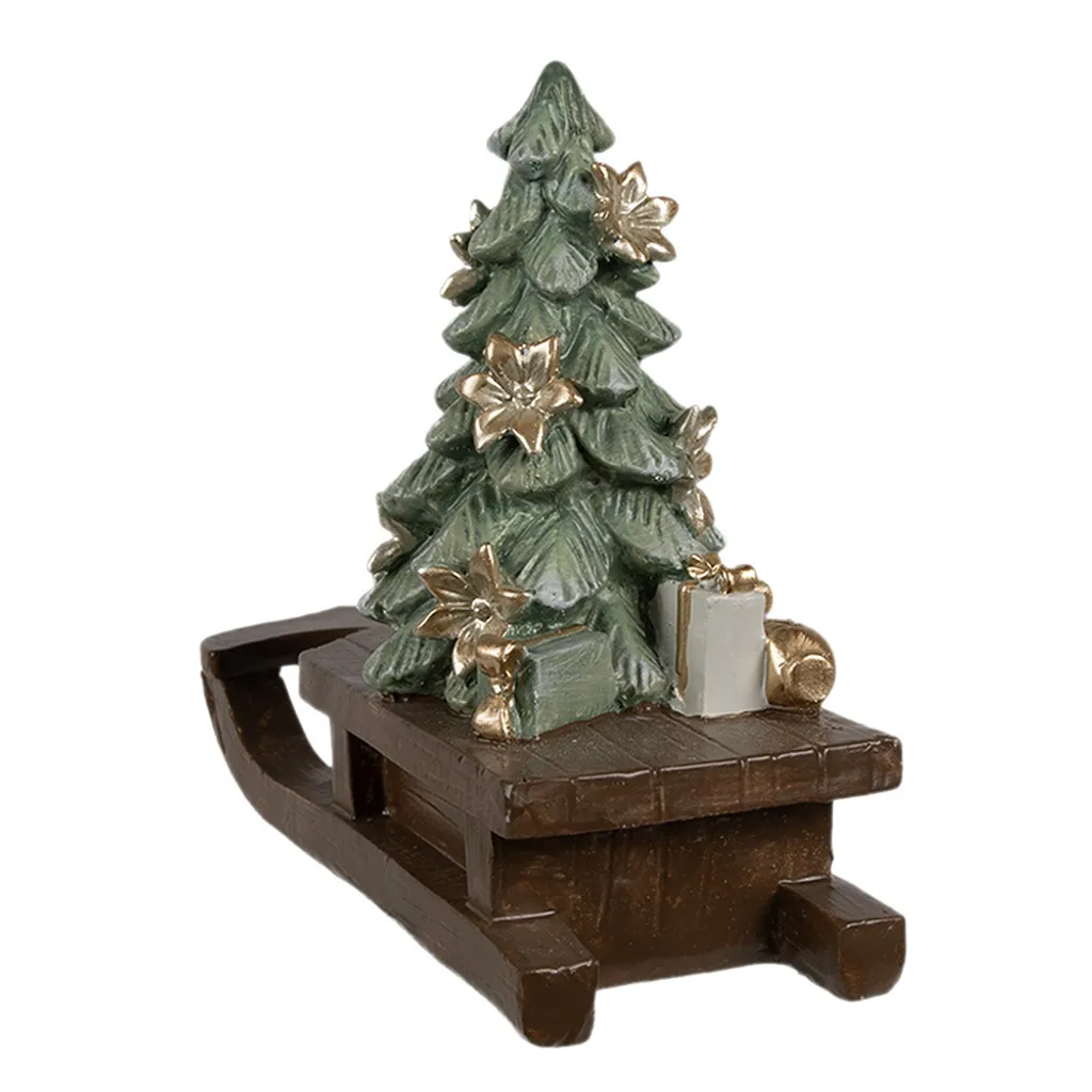 Figurine Traîneau Noël 20cm Marron Style Rustique Clayre & Eef - 4