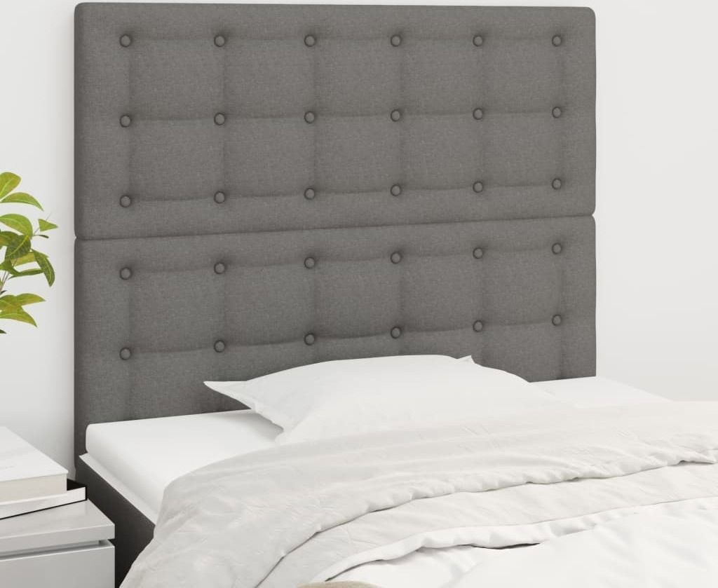 "Rabatt" Bettkopfteil modern - Kopfteil für Bett - Dunkelgrau 80x5x118/128 cm Stoff - Kopfteile CC4021