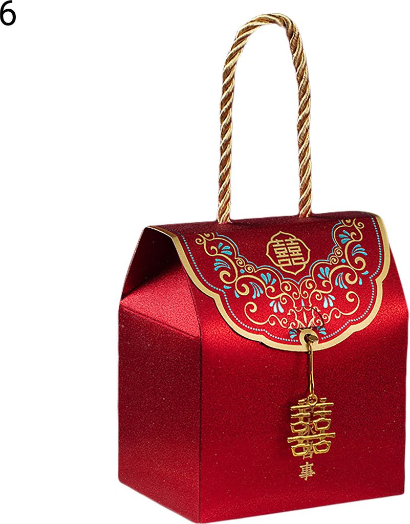 1 Set Candy Box Delikates, gut aussehendes Papier Chinesisch Traditionelle XI Charakter Geschenkhase für Hochzeit-6