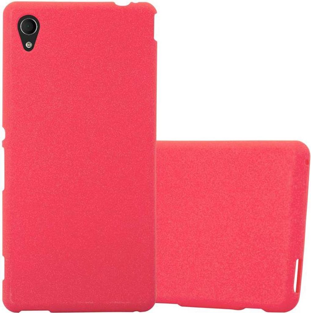 Cadorabo Schutzhülle für Sony Xperia M4 AQUA Hülle in Rot Handyhülle TPU Etui Cover Case