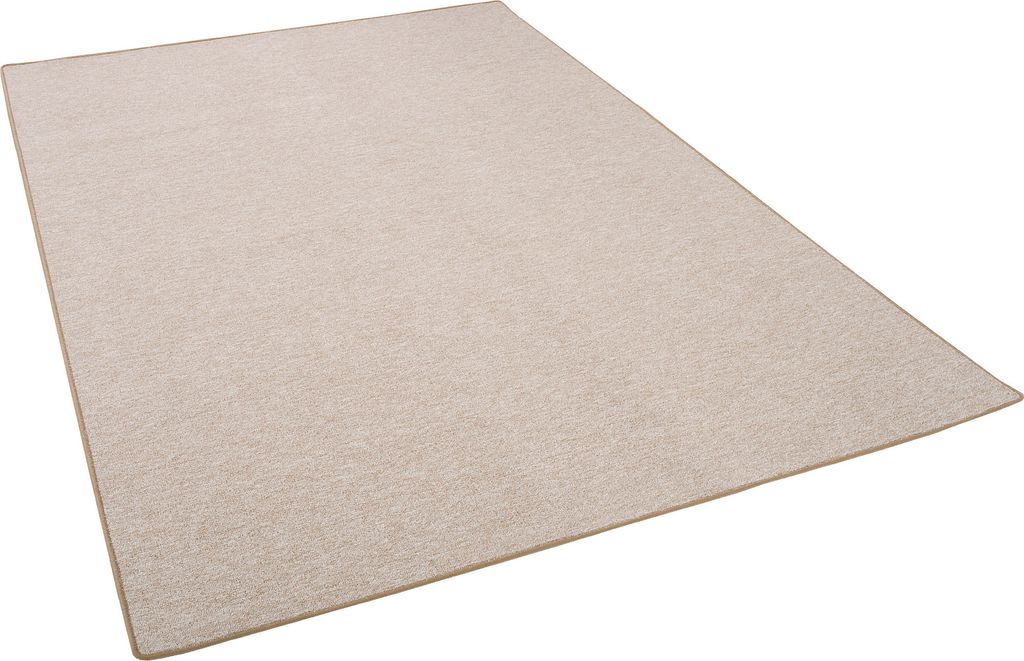 Feinschlinge Schlingenteppich Velours Teppich Modern Einfarbig, Größe:140x200 cm, Farbe:Beige