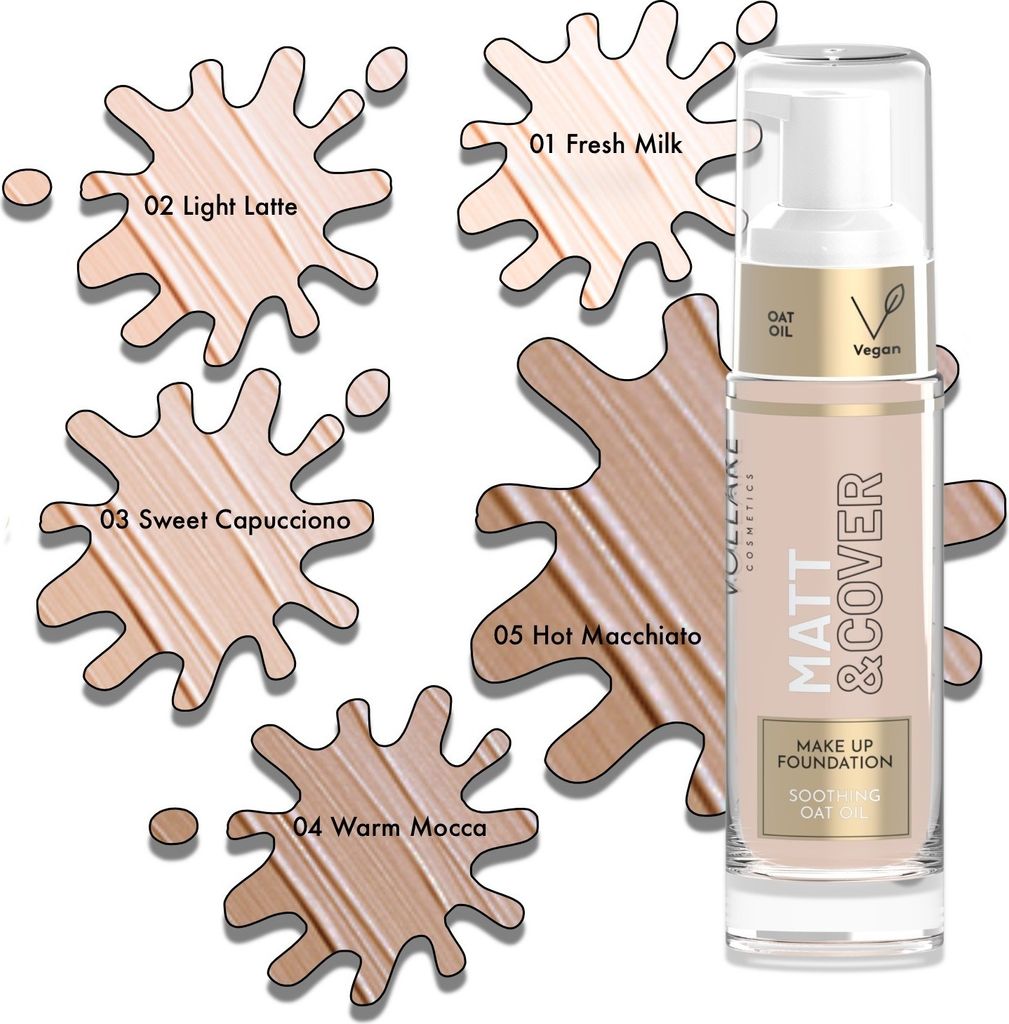 Make Up Foundation flüssige langanhaltende 24h vegane Naturkosmetik mit Pumpe, Farbton: 02 Light Latte