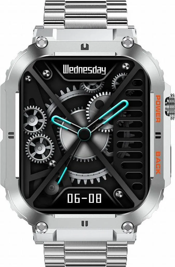Smartwatch Gravity Lamarr Silver Boîtier Métal et Suivi Santé Avancé