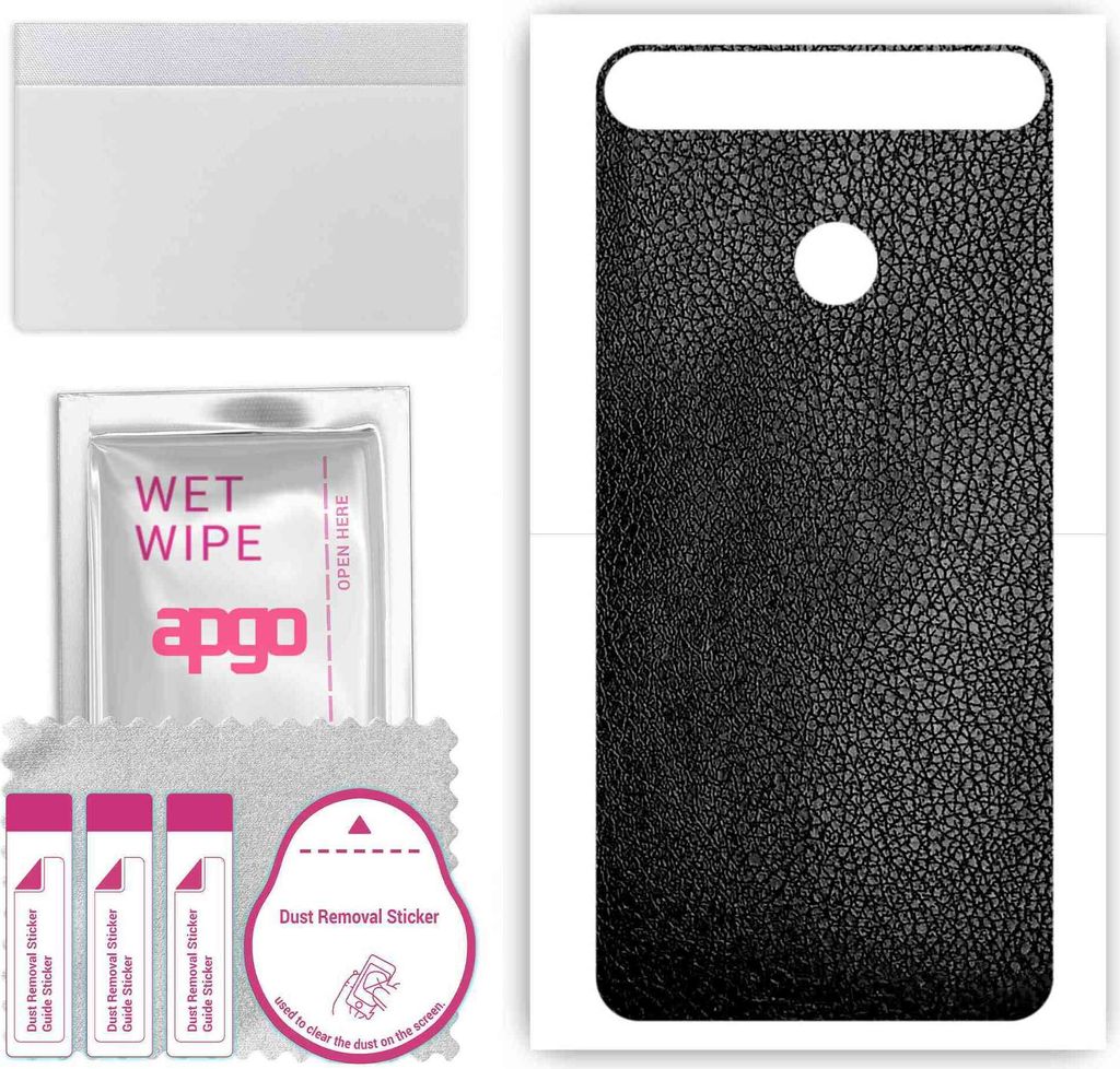 apgo Rückseite Schutzfolie, Skin, kompatibel mit Huawei nova, Hinten Displayschutzfolie aus Vinylfolie, kratzfest, einfache Montage - Schwarzes Leder