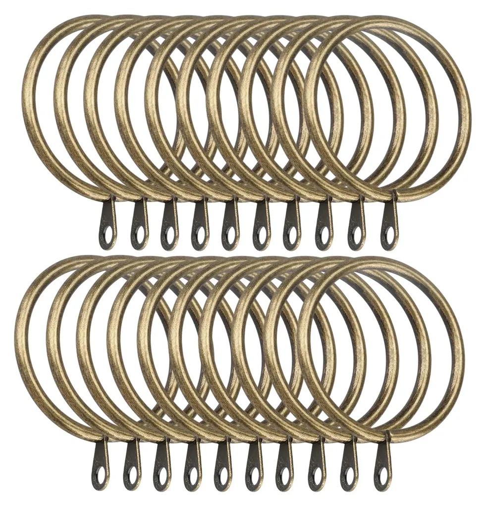 Anneaux de rideaux en métal bronze 45mm avec œillets fixes - Lot de 20