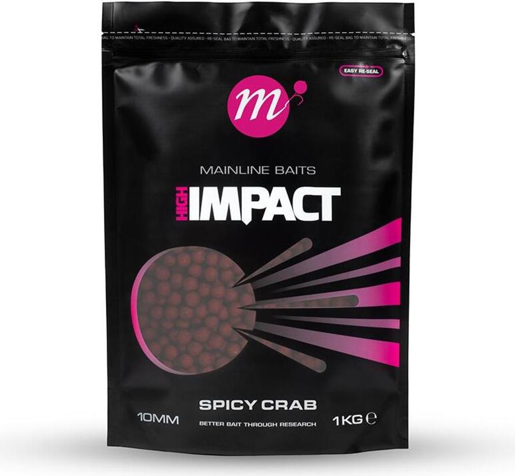 Mainline Baits High Impact Shelf Life Boilies Spicy Crab 1 kg 10 mm