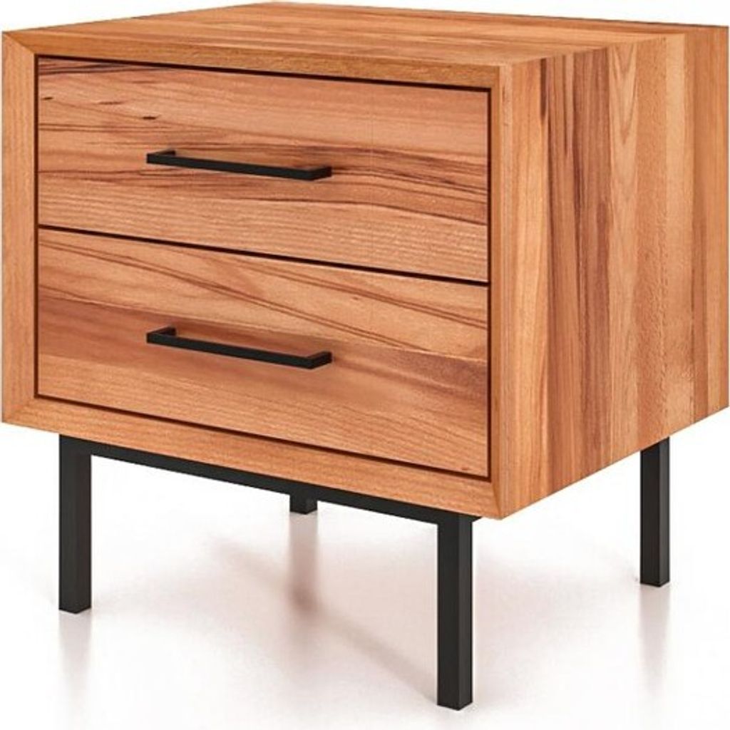 Nachttisch Seiba 1 Kernbuche massiv 51x40x50 mit 2 Schubladen
