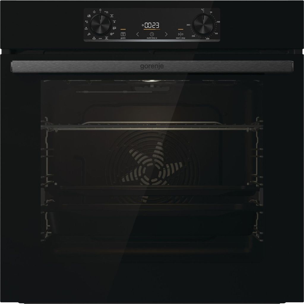 Gorenje BOS6737E13FBG Einbaubackofen, Aqua Clean, 300 Grad, AirFry, 77 Liter Schwarz