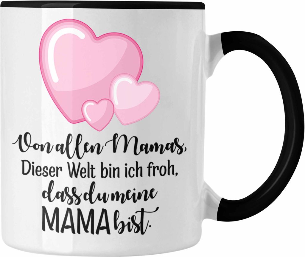 Trendation - Beste Mutter Mama Tasse Geschenk von Tochter zum Geburtstag Weihnachten Kaffeetasse Lustig Geschenke Muttertag Muttertagsgeschenk (Sch...