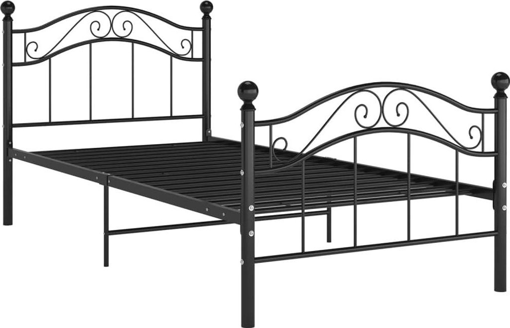 vidaXL Posteľ Black Metal 90x200 cm Obrázok produktu 