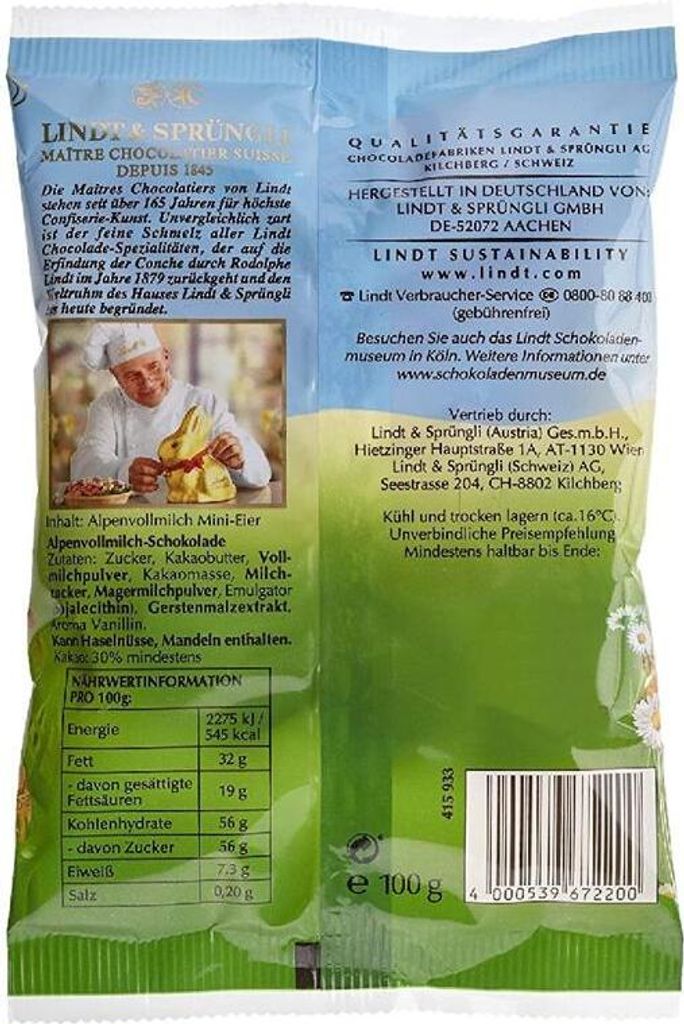 Lindt Mini Eggs Alpine Whole Milk indywidualnie zapakowane Zdjęcie produktu 2