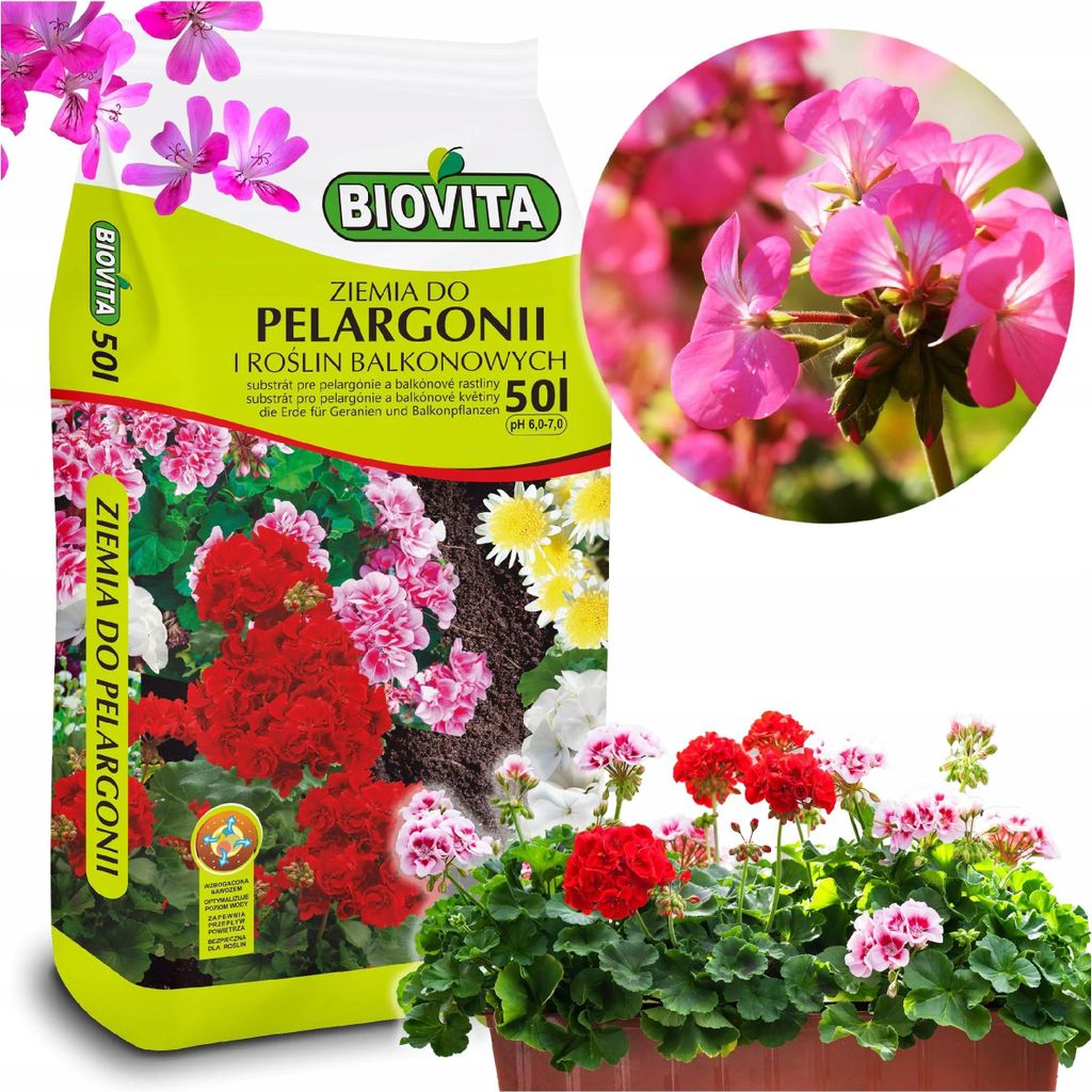 BIOVITA zemina pre pelargónie, zemina pre pelargónie 50 Obrázok produktu 