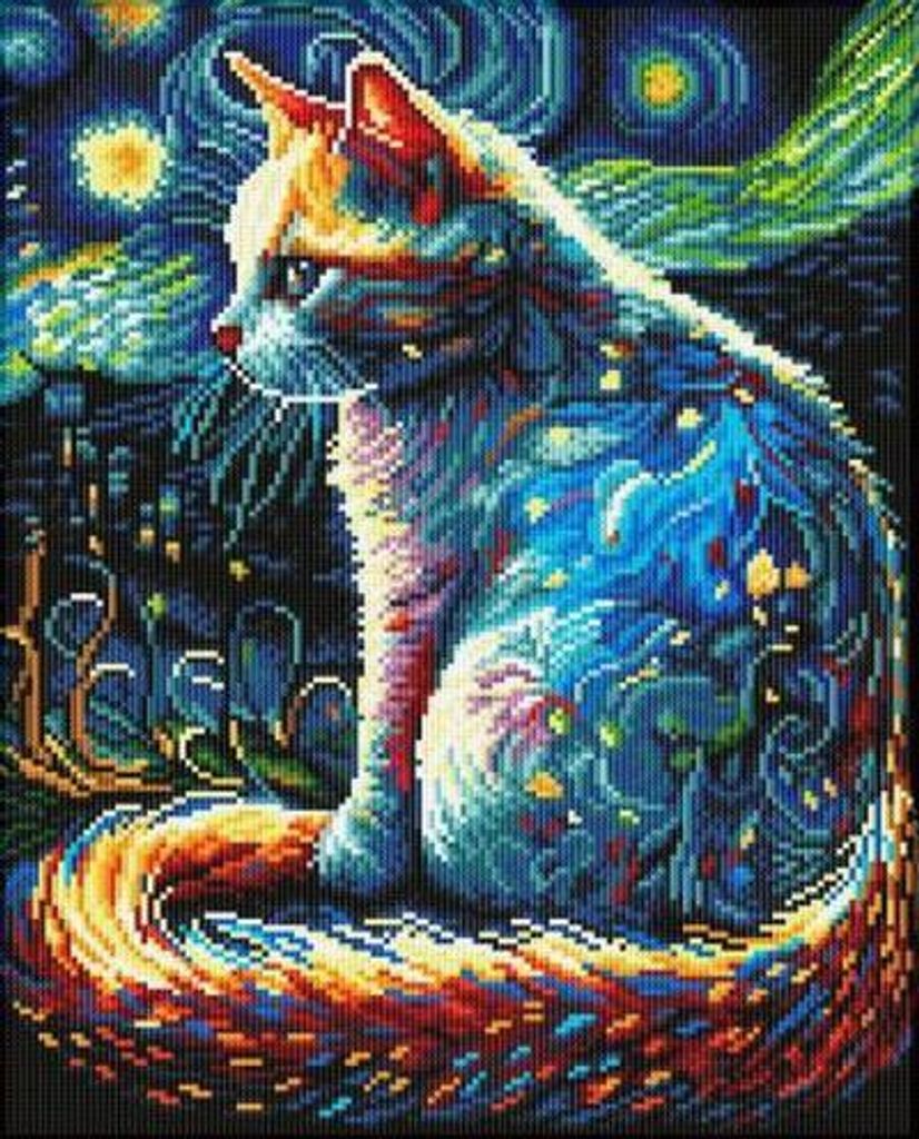 DIAMOND DOTZ - Diamond Painting Katze bei Nacht