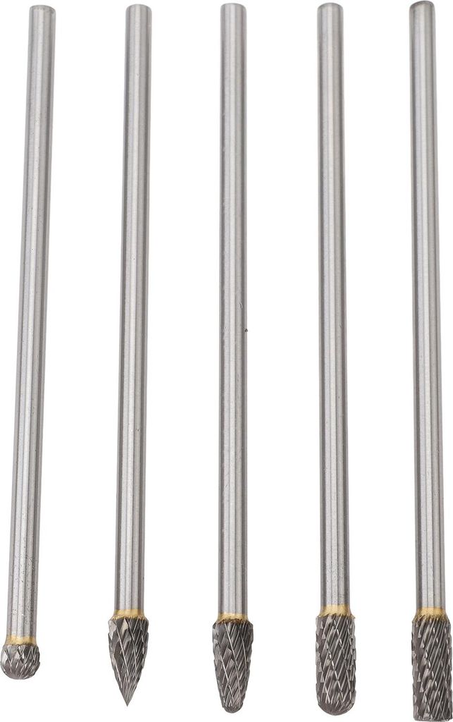 5pcs Rotary Tool Carbide Burr Set 150mm Double Grain Long Handle Alloy Impeller Polierwerkzeug zum Anfasen Schleifen Gravieren 0.2 X 0.3in